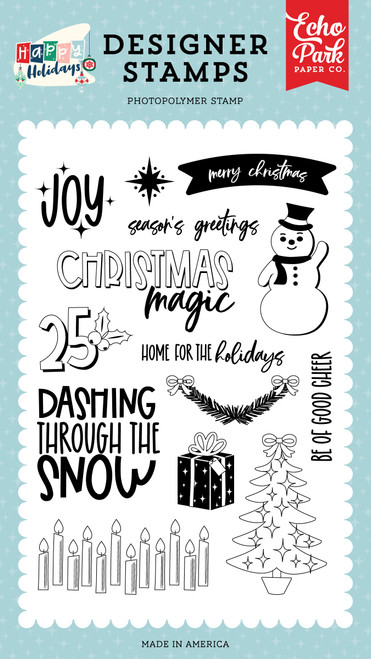 Echo Park Stamps-Dashing Through The Snow, Happy Holidays PH327044 - 691835253510