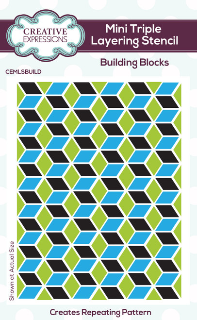 Creative Expressions Mini Layering Stencil 4"X3" 3/Pkg-Building Blocks MLSBUILD - 5055305983157