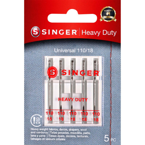 SINGER Universal Heavy-Duty Machine Needles 5/Pkg-Size 18/100 - 04734 - 075691047344