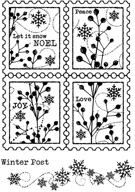 Woodware Clear Stamps 4"X6"-Winter Postage FRS1017