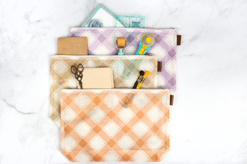 It's Sew Emma Mad For Plaid Project Bag-Pumpkin - ISE838 It's Sew Emma Mad For Plaid Project Bag-Pumpkin - ISE838