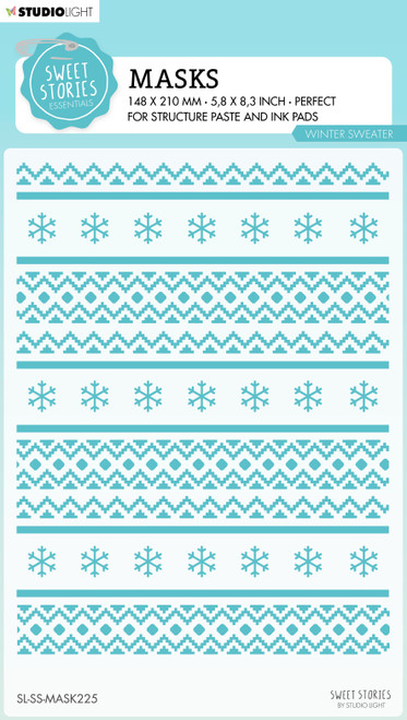 Studio Light Sweet Stories Stencil 5.9"X8.25"-NR.225, Winter Sweater - SMASK225 - 8713943144428