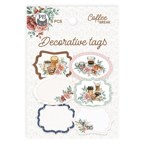 Coffee Break Double-Sided Cardstock Tags 6/Pkg-#04 P13COF24 - 5905523081367