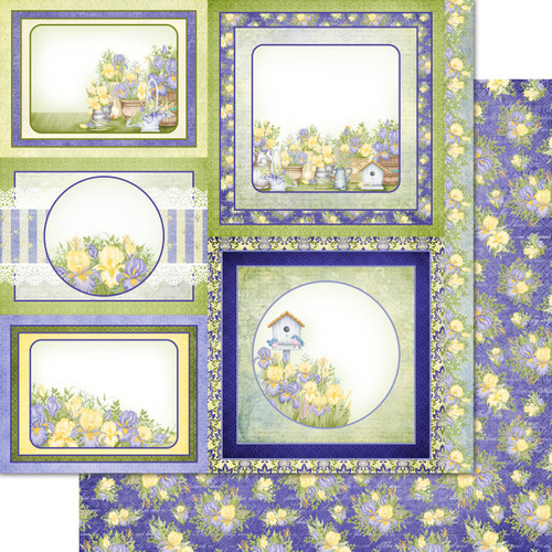 Heartfelt Creations Double-Sided Paper Pad 12"X12" 24/Pkg-Iris Garden HCDP1-2150