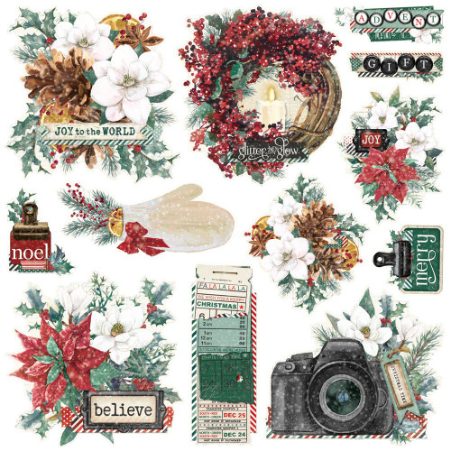 Simple Vintage 'Tis The Season Chipboard ClustersSVS20727