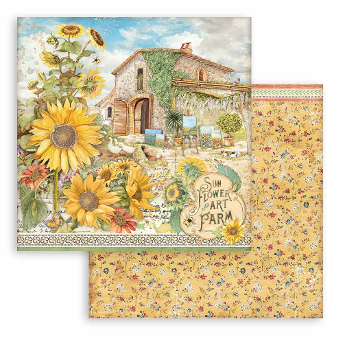 Stamperia Double-Sided Paper Pad 12"X12" 10/Pkg-Sunflower Art SBBL135
