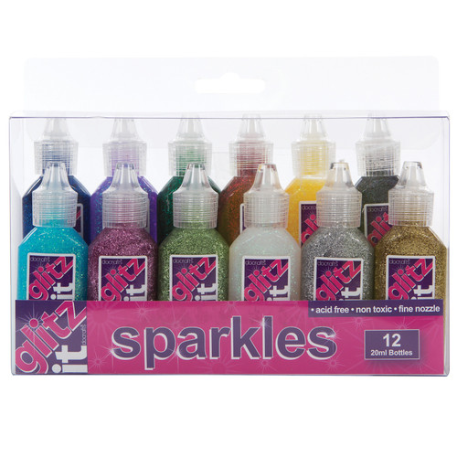 Glitz It Sparkles 20ml 12/Pkg-Assorted Colors - G02000 - 5055198800630