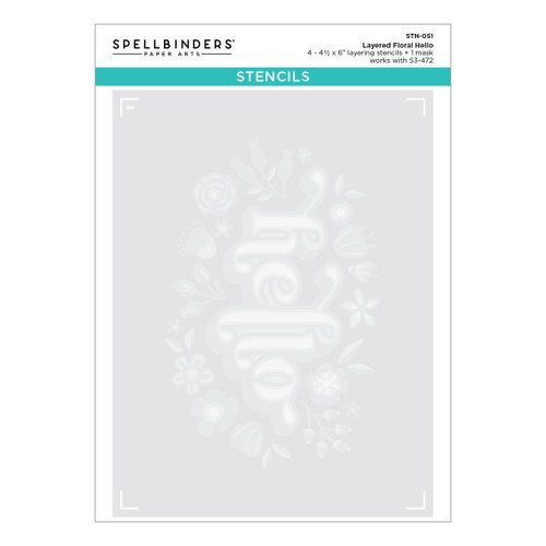 Spellbinders Stencil-Layered Floral Hello STN051 - 813233034540