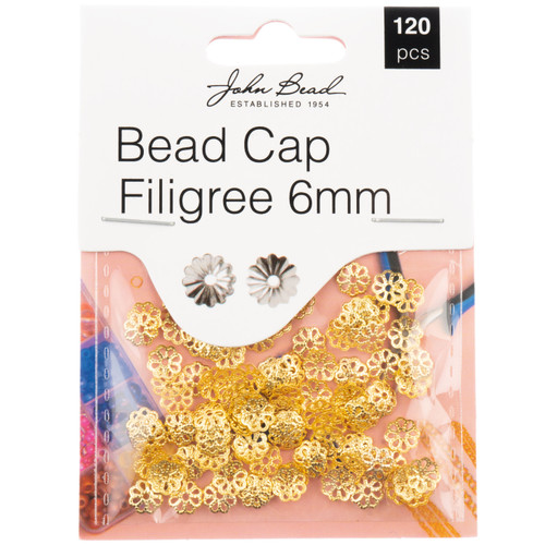 John Bead Bead Cap Filigree 6mm 120/Pkg-Gold - 1401161 - 665772231788