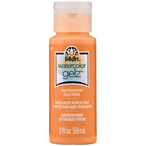 FolkArt Watercolor Gelz Acrylic Paint 2oz-Peach Pop WTRCLRGL-50943 - 028995509438