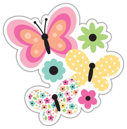 Doodlebug Cardstock Stickers-Flutterby, Hello Again DB8179 - 842715081796