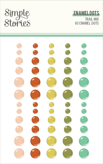 Trail Mix Enamel Dots Embellishments-60/Pkg MIX20325 - 810112382808