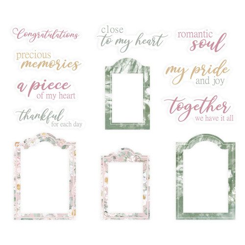 Precious Ephemera Cardstock Die-Cuts 12/Pkg-Frames & Words - P13PRE37