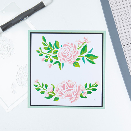 Sizzix Making Tool Layered Stencil 6"X6" By Olivia Rose-Floral Borders - 665875