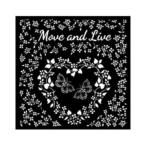Stamperia Stencil 7"X7"-Sunflower Art Move And Live Heart - KSTDQ85 - 5993110028321