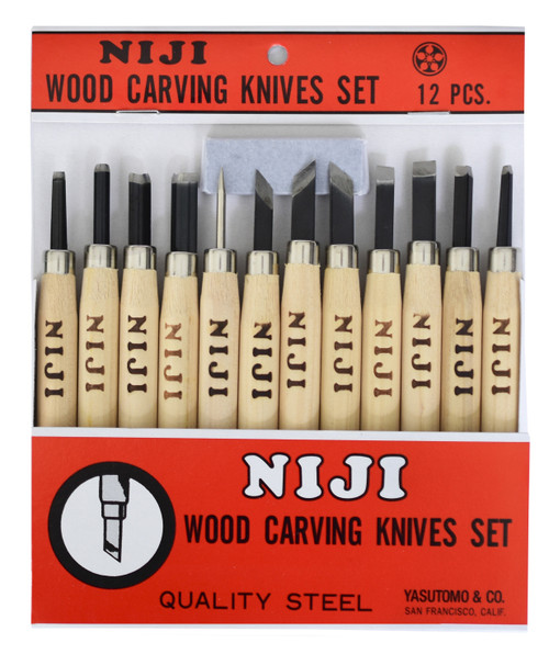 Niji Wood Carving Knives Set 12/Pkg-Assorted Sizes - WK14 - 031248018472