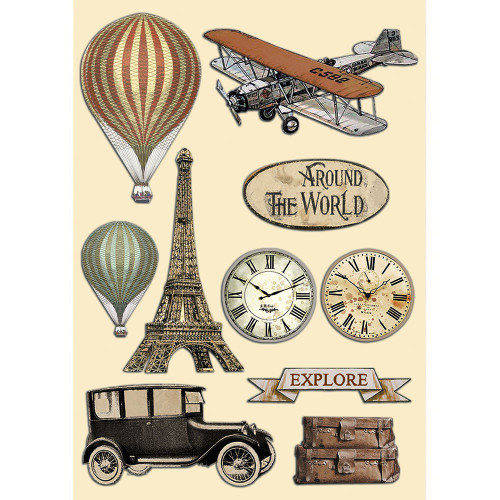Stamperia Wooden Shapes A5-Around The World - KLSP140 - 5993110028413