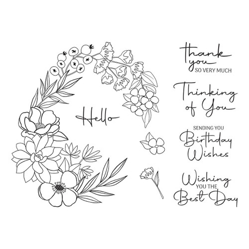 Spellbinders Clear Acrylic Stamps From The Stylish Ovals-Stylish Oval Birthday Wishes STP180