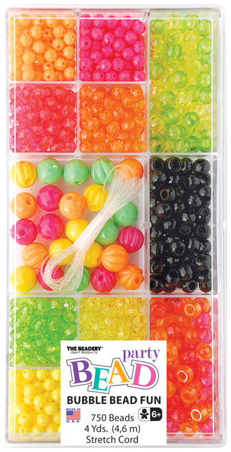 The Beadery 12 Compartment Bead Box-Bubble Bead Fun; 750 Beads 12CTBBOX-6587 - 045155901437