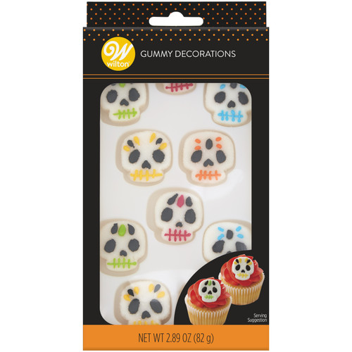 Wilton Candy Gummy Decorations 10/Pkg-Day Of The Dead Skulls W00017 - 070896138194