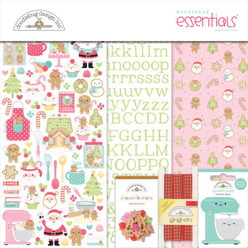 Doodlebug Essentials Page Kit 12"X12"-Gingerbread Kisses DB8336 - 842715083363