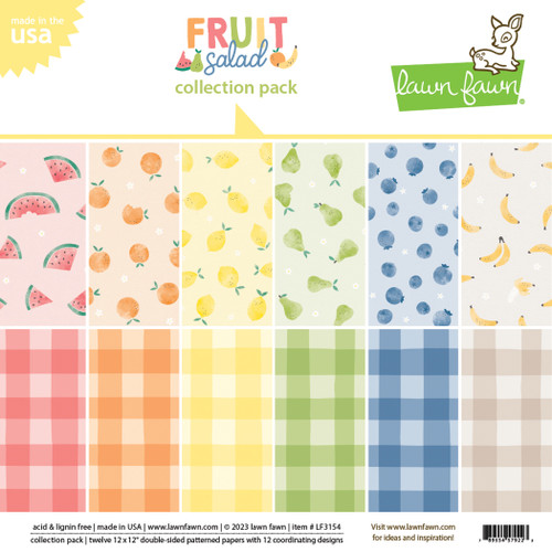 Lawn Fawn Double-Sided Collection Pack 12"X12" 12/Pkg-Fruit Salad, 6 Designs LF3154 - 789554579223