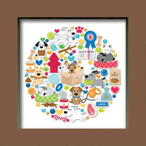 Doodlebug Design Shadow Box Insert Kit-Doggone Cute - DDSB8131