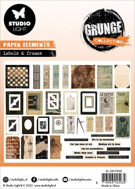 Studio Light Grunge Paper Elements-Nr. 05, Tickets, Labels & Frames SLGRPE05