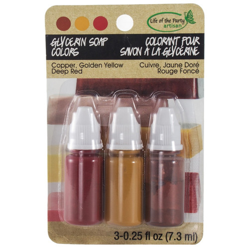 Life Of The Party Glycerin Color 0.3oz-Copper, Golden Yellow, and Deep Red - GLY531-01 - 649979531018