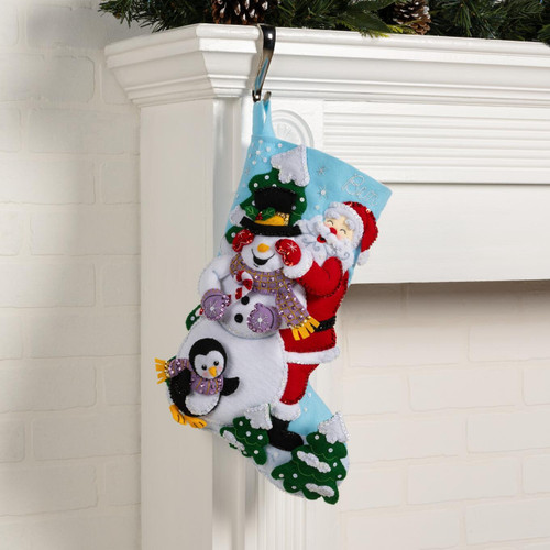 Bucilla Felt Stocking Applique Kit 18" Long-Guess Who? 89614E