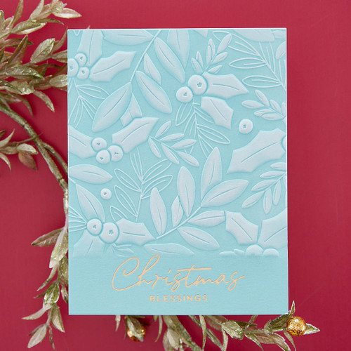 Spellbinders 3D Embossing Folder By Yana Smakula-Holly & Foliage, De-Light-Ful E3D060