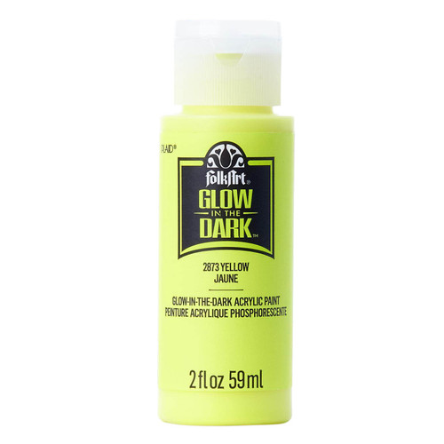 FolkArt Glow-in-the-Dark Acrylic Colors 2oz-Yellow - GLOW2OZ-2873 - 028995028731
