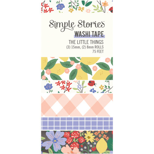 Simple Stories The Little Things Washi Tape-5/Pkg TLT20226 - 810112382518