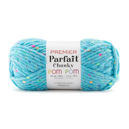 Premier Parfait Chunky Pom Pom Yarn-Electric Blue 2107-07 - 840166824658