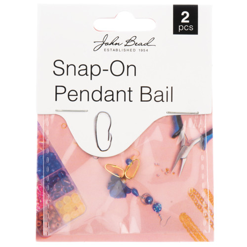 John Bead Snap-On Pendant Bail 9mm 2/Pkg-Gold - 1401185 - 665772232020