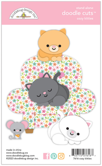 Doodlebug Doodle Cuts Dies-Cozy Kitties DC7616 - 842715076167