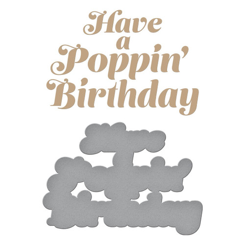 Spellbinders Glimmer Hot Foil Plate & Die Set-Poppin' Birthday GLP384