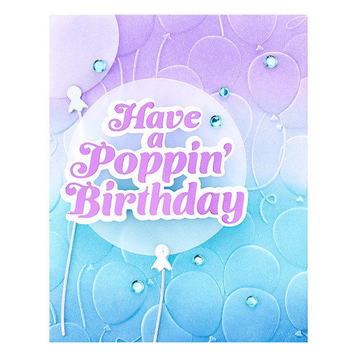 Spellbinders Glimmer Hot Foil Plate & Die Set-Poppin' Birthday GLP384