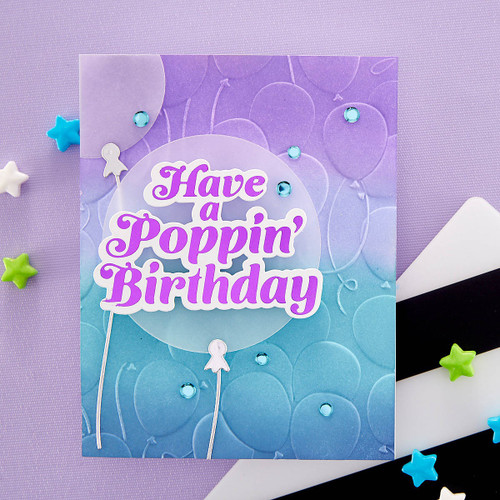 Spellbinders Glimmer Hot Foil Plate & Die Set-Poppin' Birthday GLP384