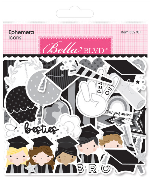 Bella Blvd Cardstock Ephemera-Icons, Cap & Gown BBCG2701 - 819812014491