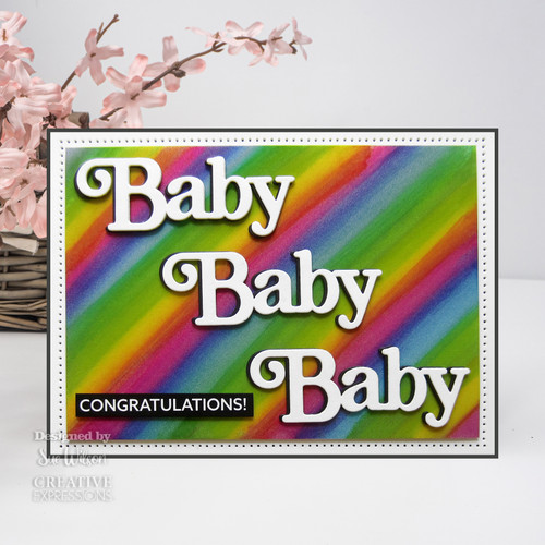 Creative Expressions Craft Dies By Sue Wilson-Noble Shadowed Sentiments Baby CEDNE019