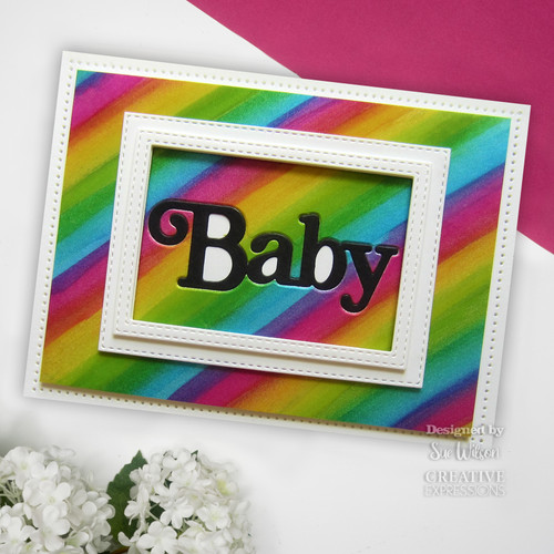 Creative Expressions Craft Dies By Sue Wilson-Noble Shadowed Sentiments Baby CEDNE019