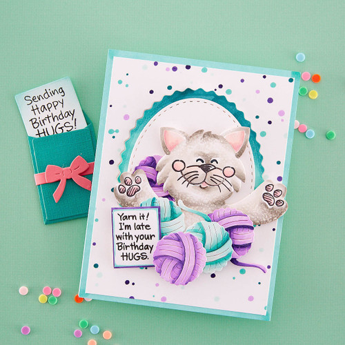 Stampendous Etched Dies-Kitty Hugs S5587