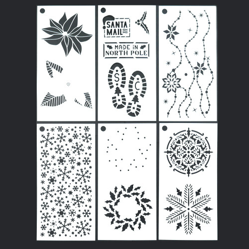 Elizabeth Craft Stencils 6/Pkg-Journal Stencils 2 ECS050 - 810003537683