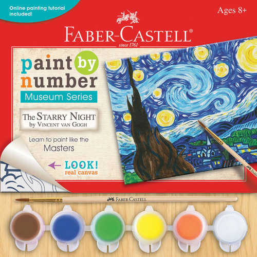 Faber-Castell Museum Series Paint By Number Kit 6"X8"-The Starry Night - PBNMS-14301