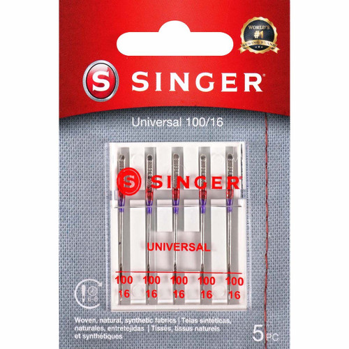 SINGER Universal Regular Point Machine Needles 5/Pkg-Size 16/100 04741 - 075691047412