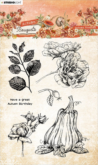 2 Pack - Studio Light Autumn Bouquet Clear Stamps-Nr. 509, Autumn Blossoms - STAMP509 - 8713943144985