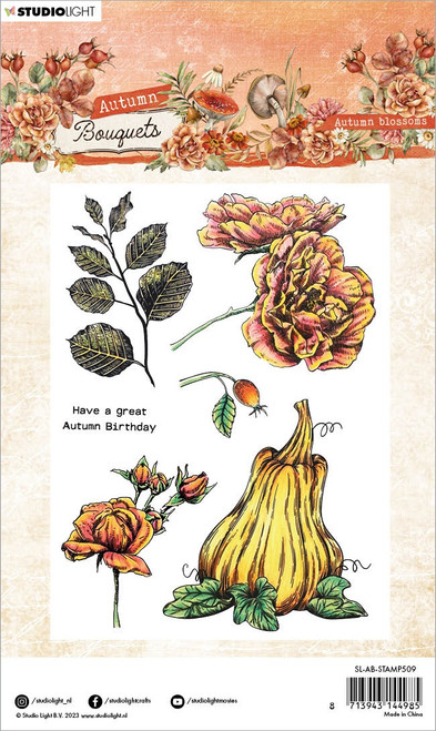 2 Pack Studio Light Autumn Bouquet Clear Stamps-Nr. 509, Autumn Blossoms STAMP509