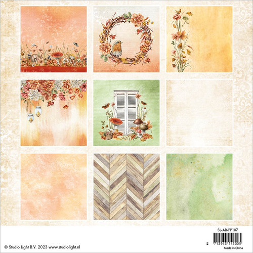 2 Pack Studio Light Autumn Bouquet Paper Pad 6"X6" 36/Pkg-Nr. 107, Copper Blush LABPP107
