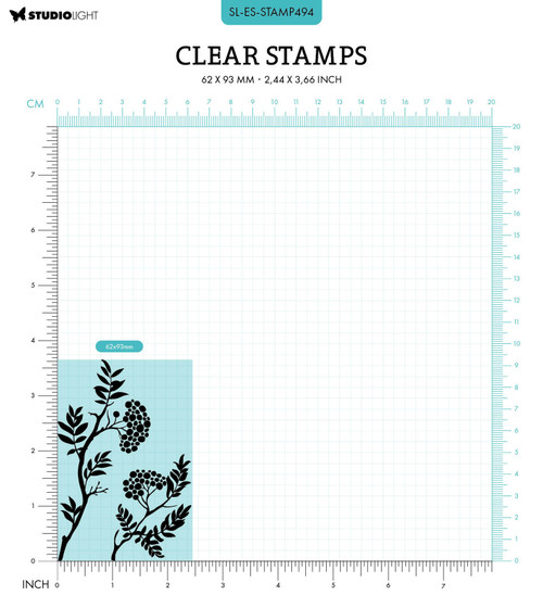 2 Pack Studio Light Essentials Clear Stamp-Nr. 494, Berry Branch SSAMP494